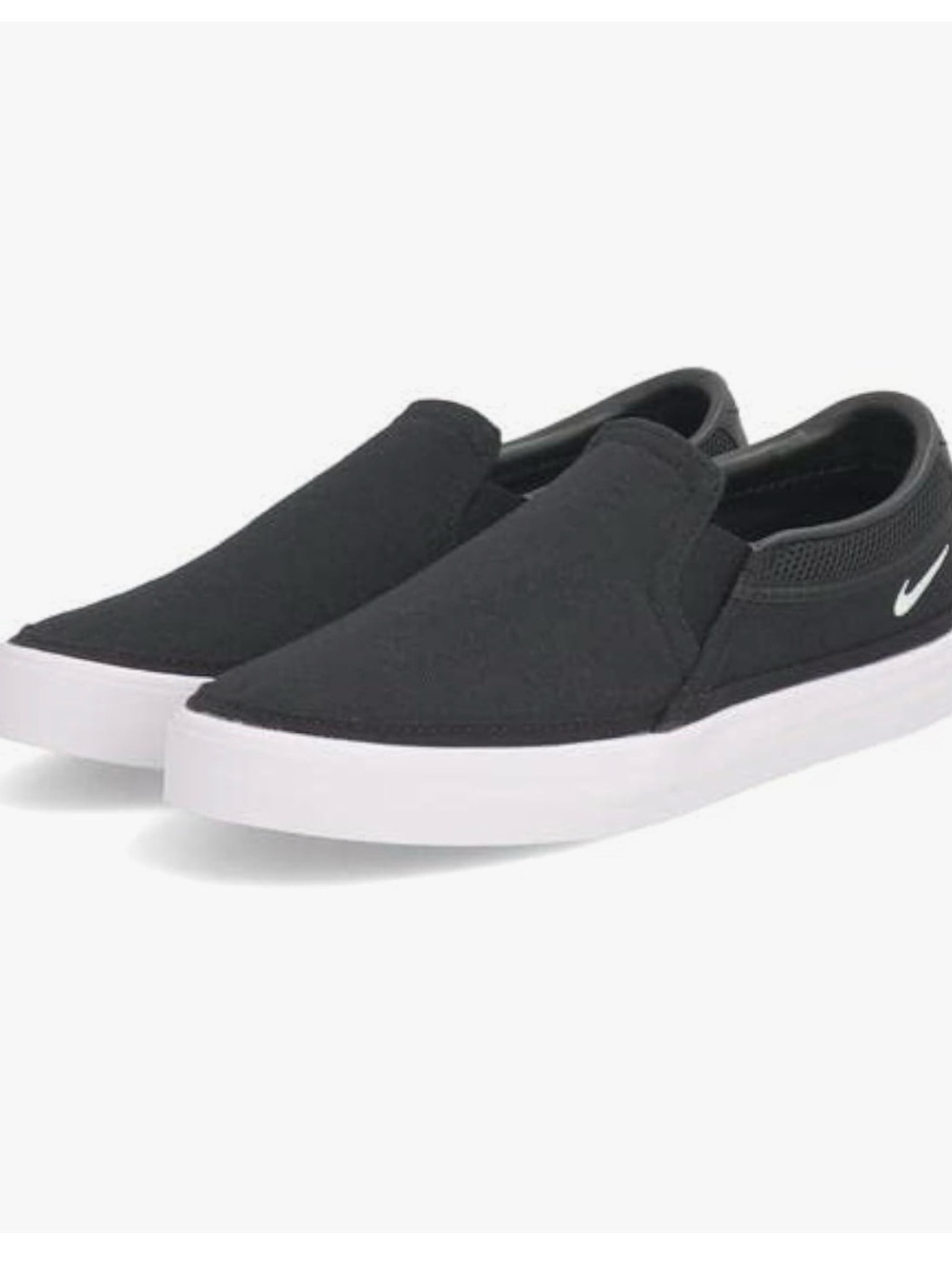 Nike Black Slip-On Canvas Shoes with White Sole